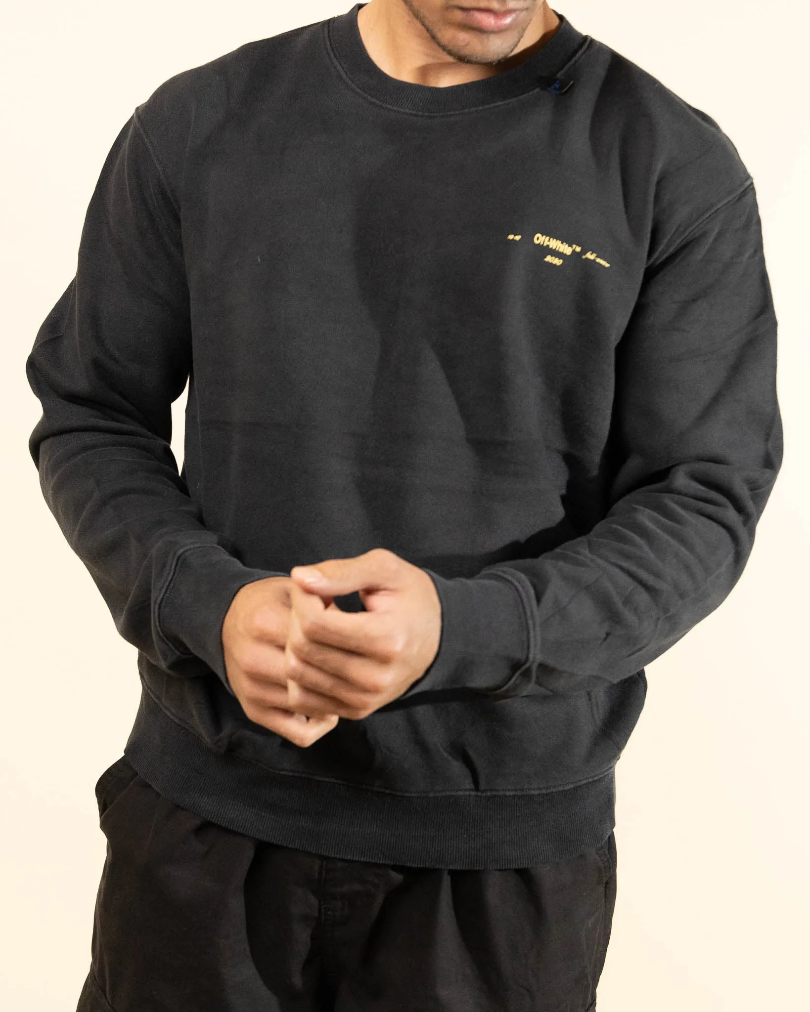 Off White Acrylic Arrow Black Sweatshirt