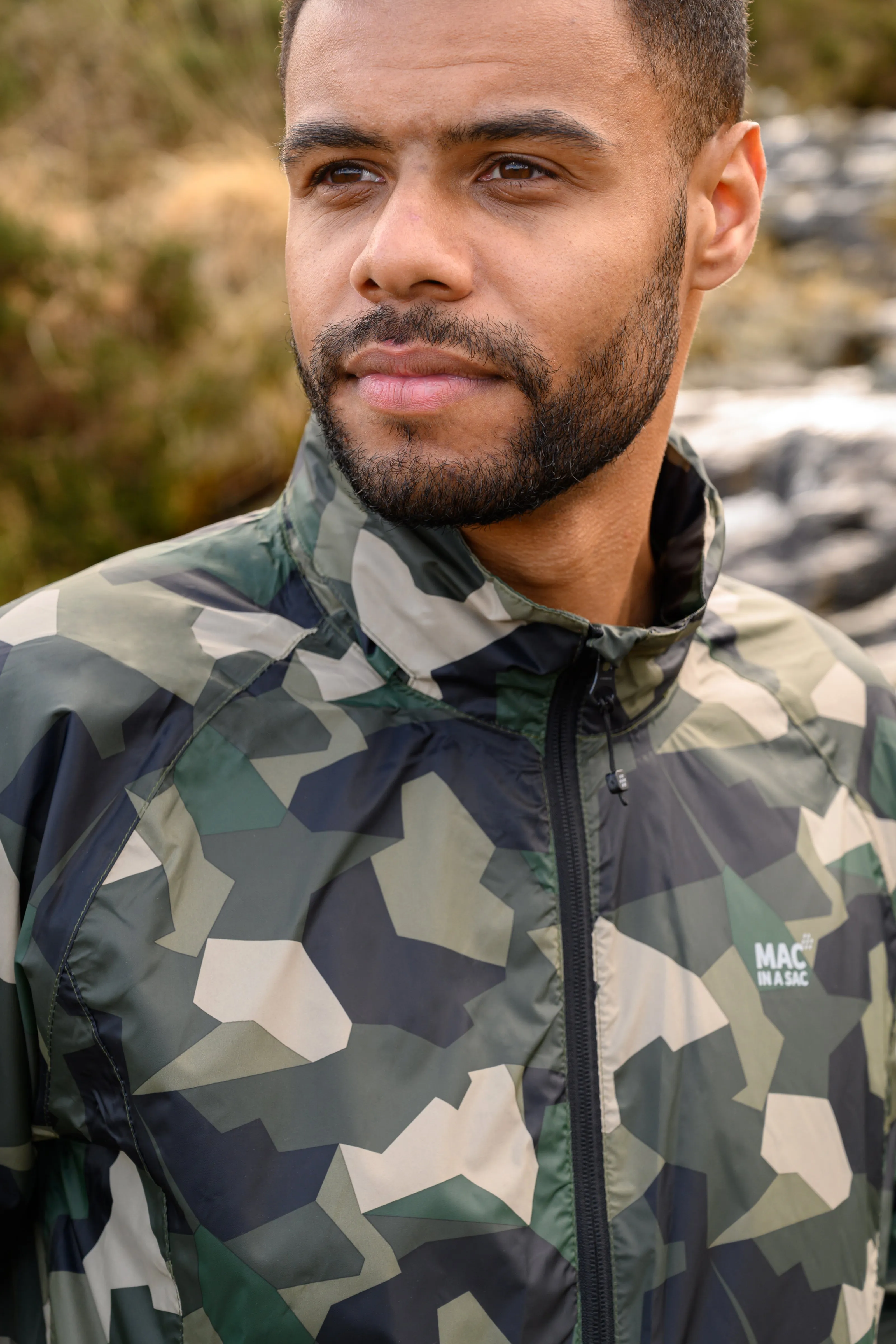 Origin Packable Waterproof Jacket - Green Camo