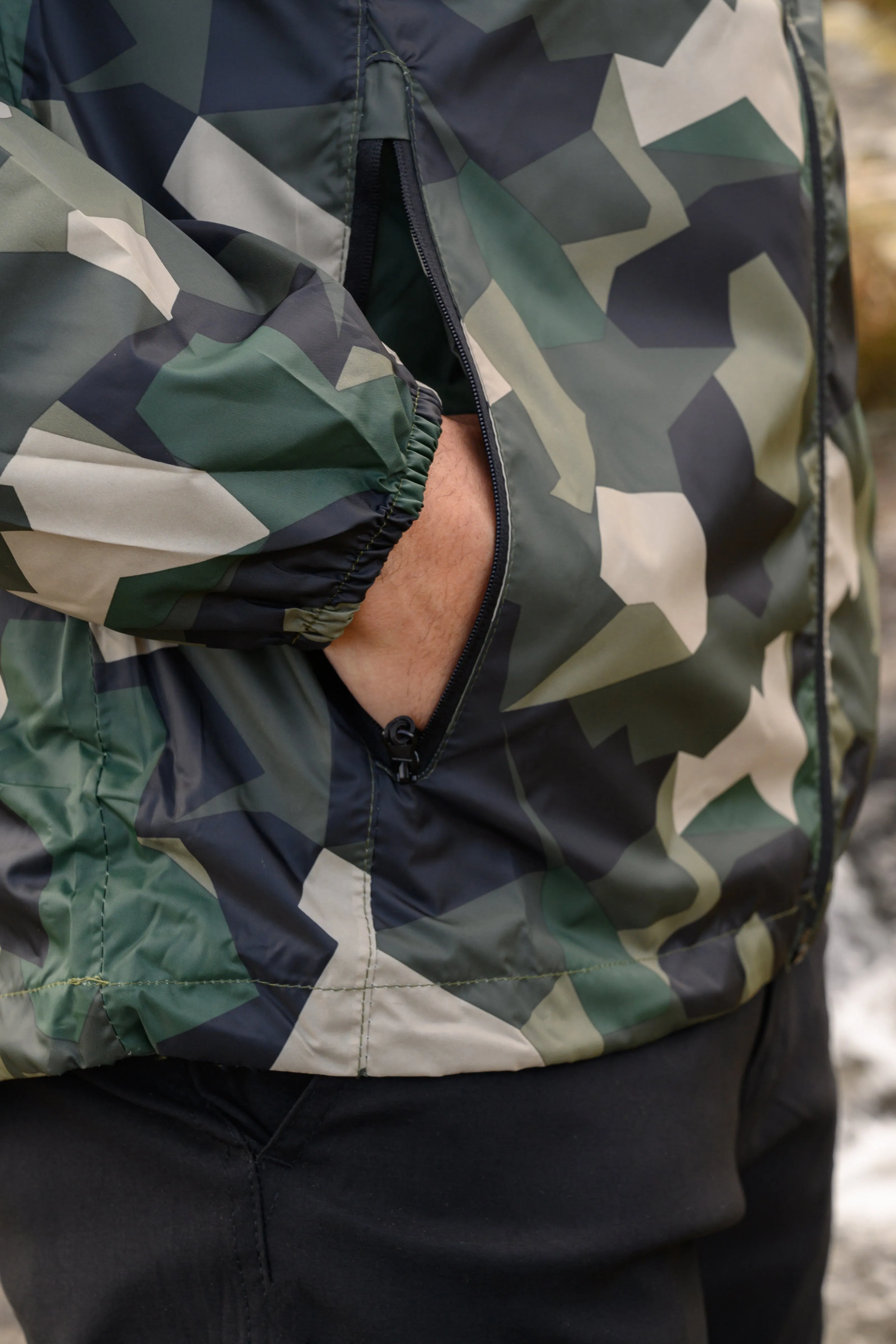 Origin Packable Waterproof Jacket - Green Camo