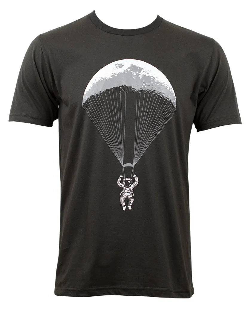PARAGLIDING ASTRONAUT MOON T-SHIRT DARK GREY