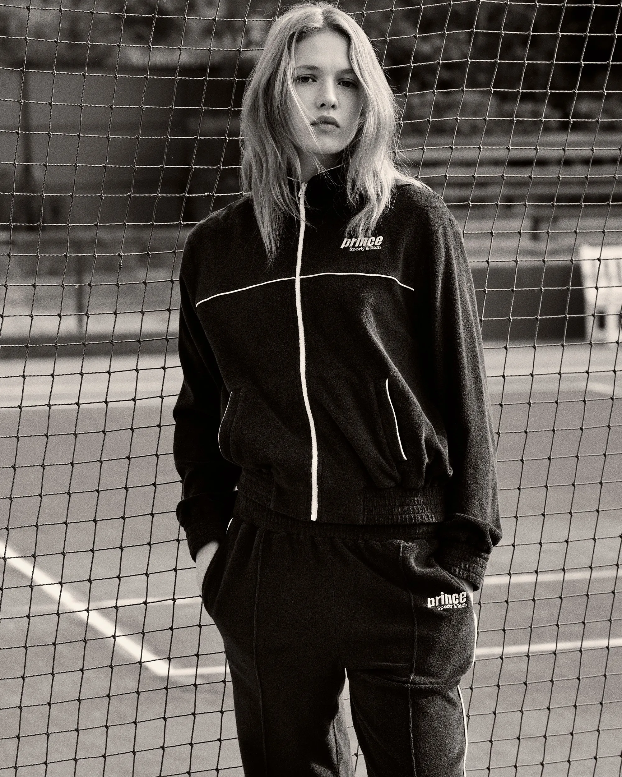 Prince Sporty Terry Track Pants - Navy/White