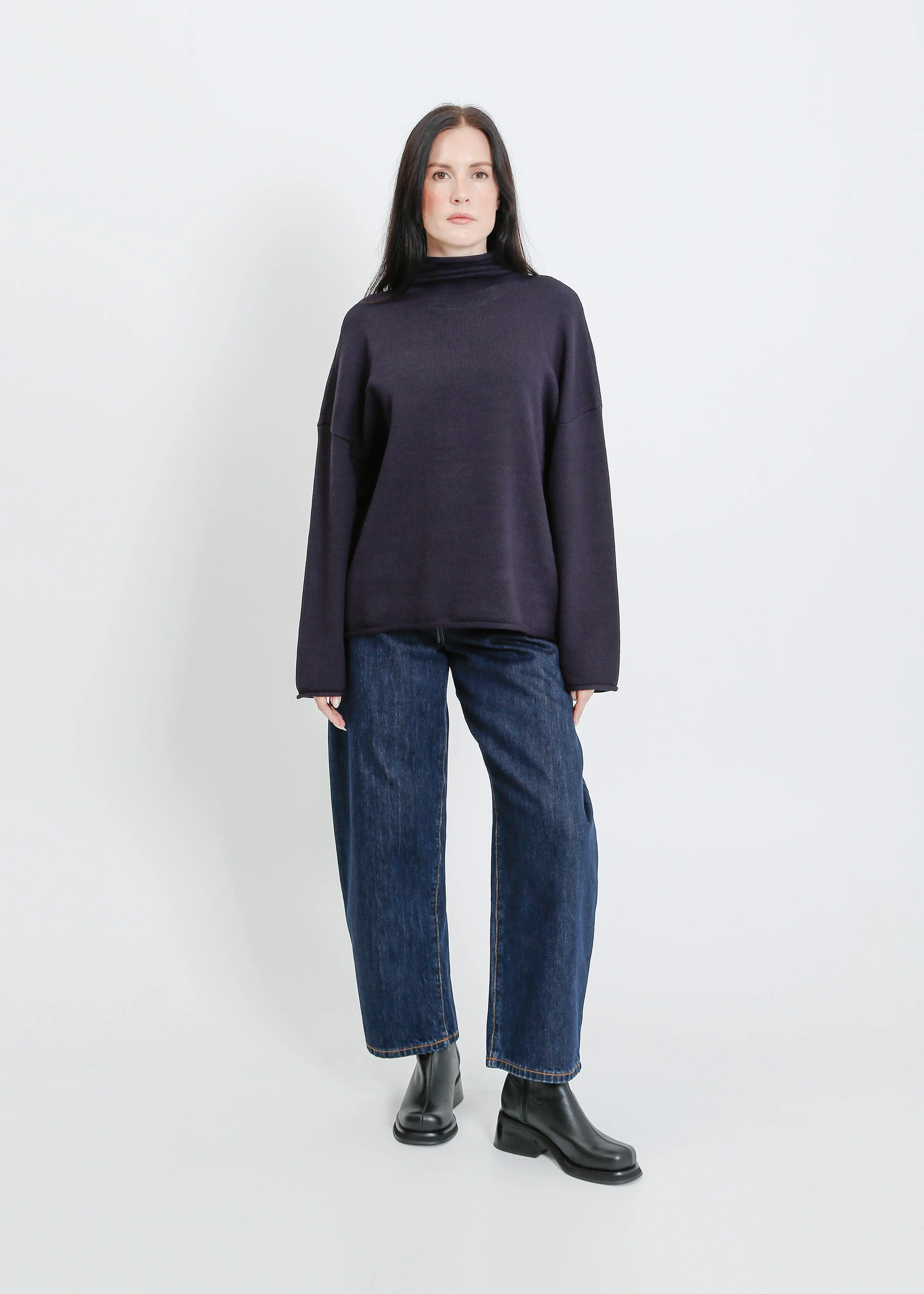 RAVENNA KNIT SWEAT / NAVY