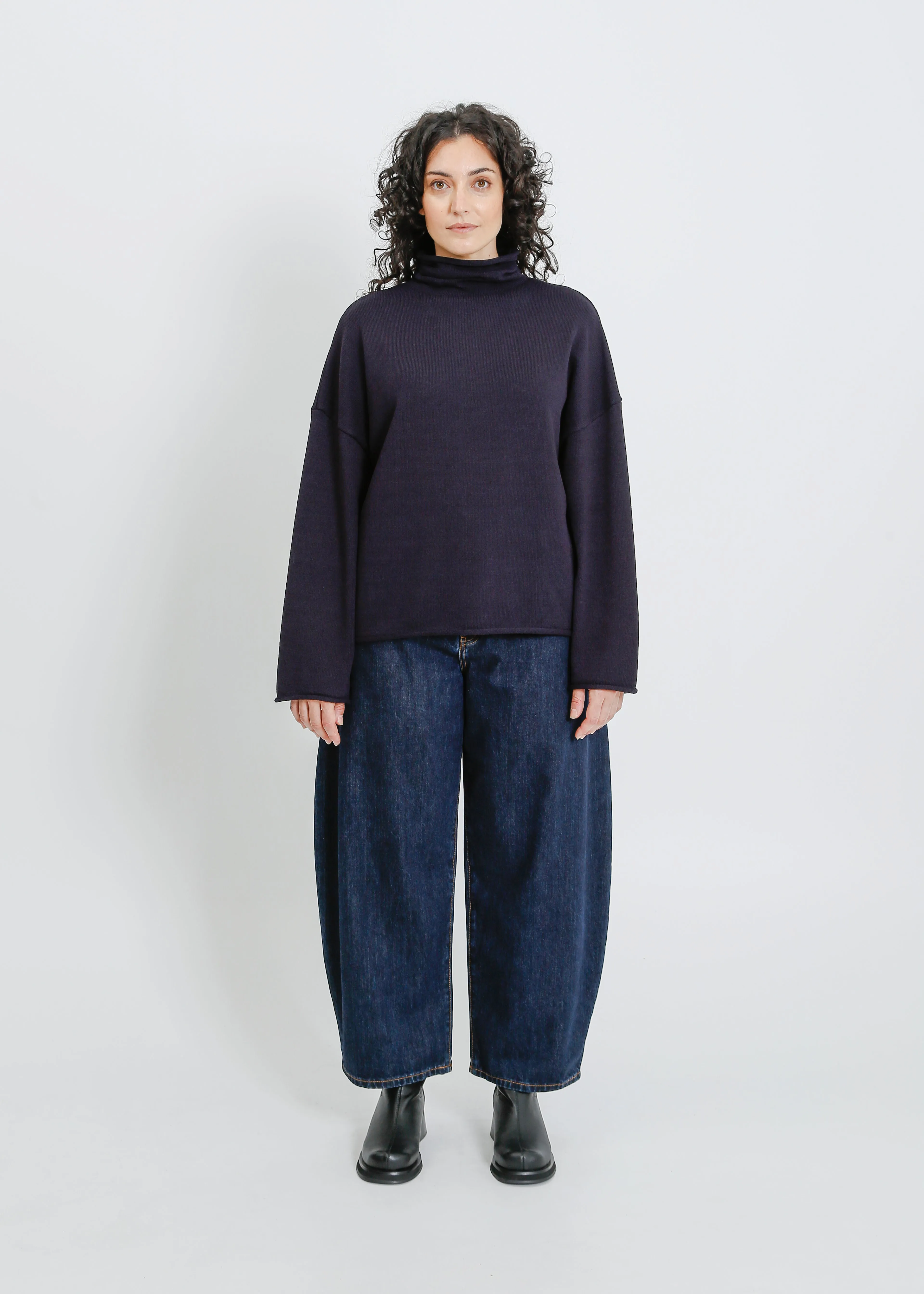 RAVENNA KNIT SWEAT / NAVY