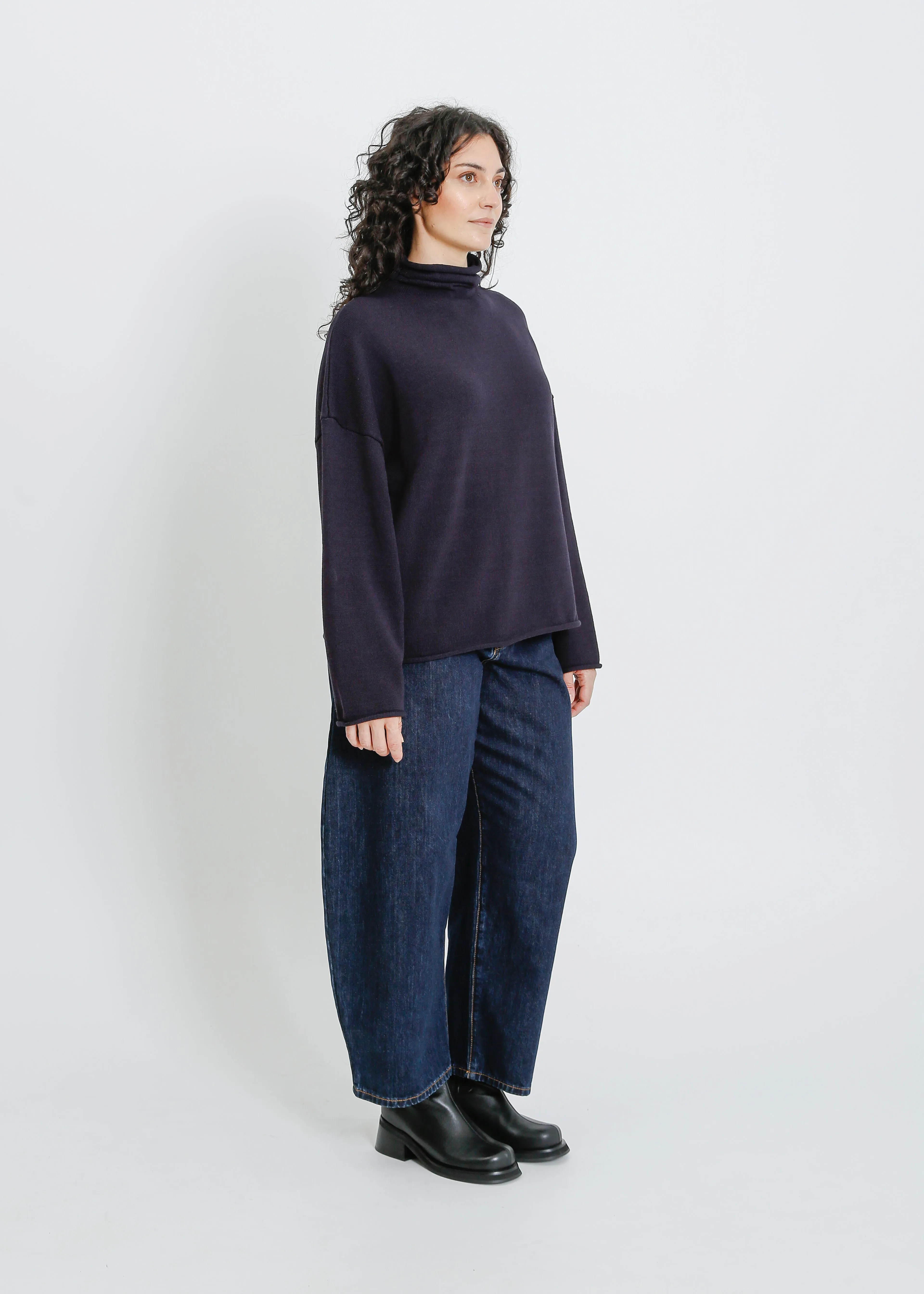 RAVENNA KNIT SWEAT / NAVY