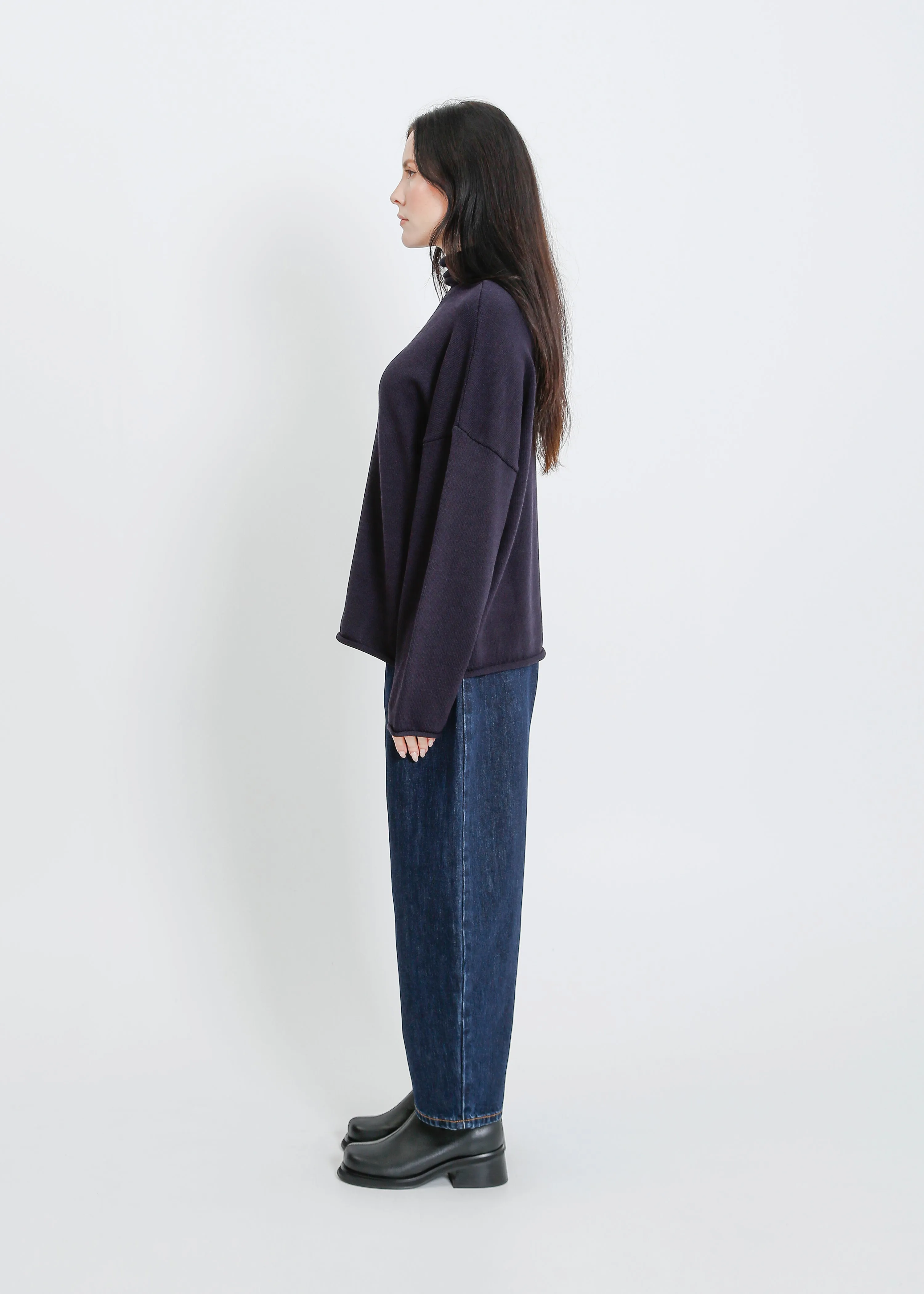 RAVENNA KNIT SWEAT / NAVY