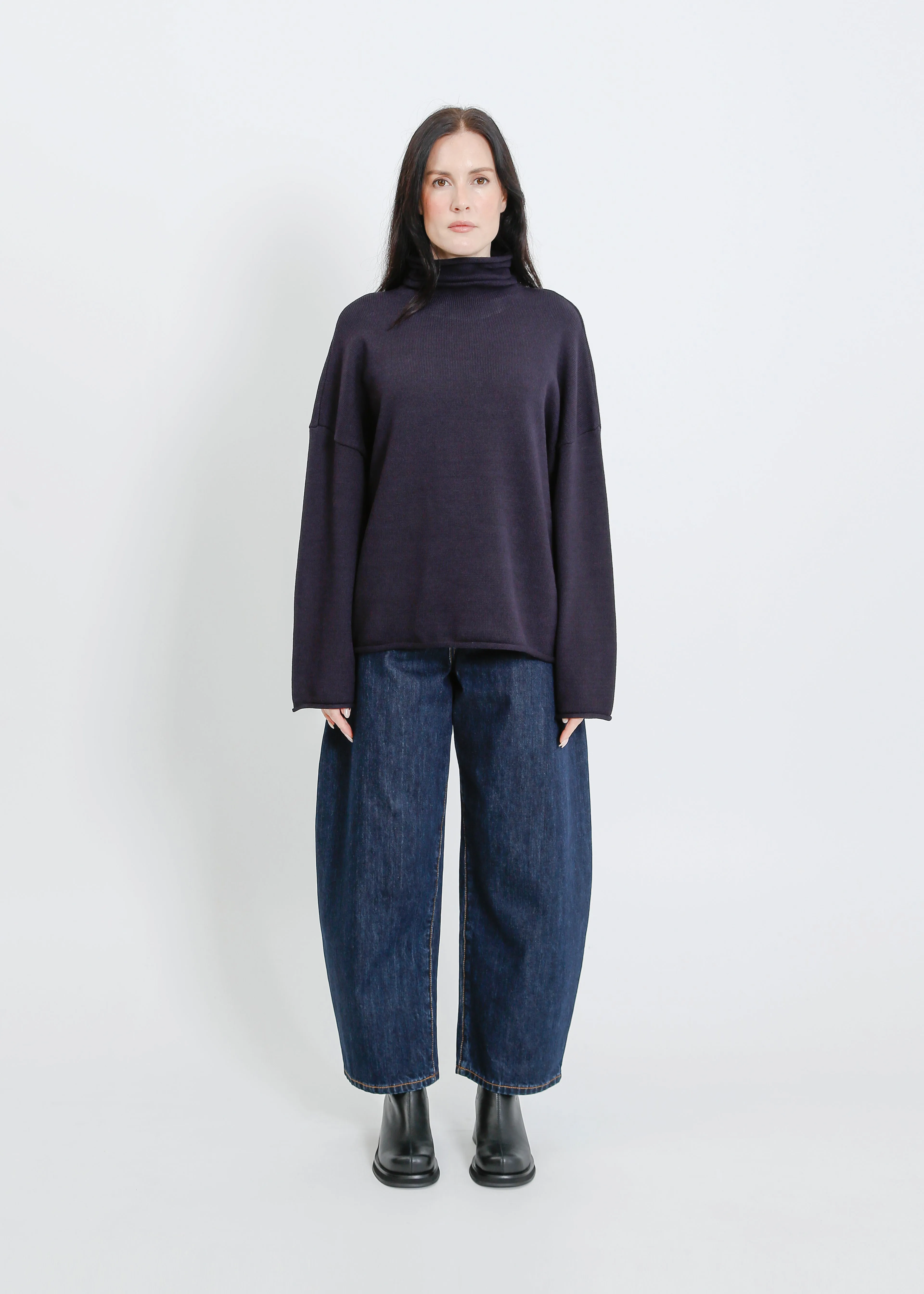 RAVENNA KNIT SWEAT / NAVY