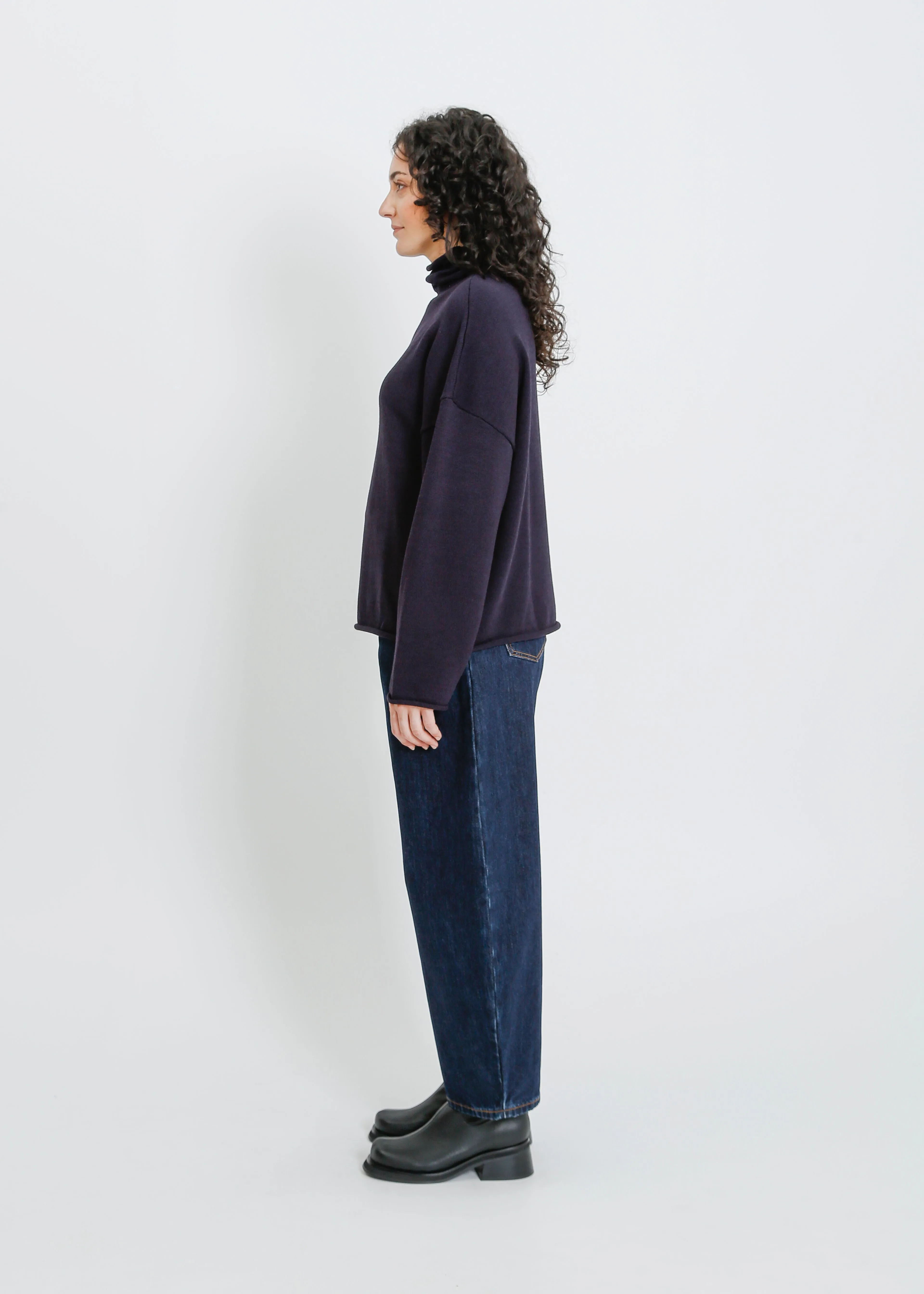 RAVENNA KNIT SWEAT / NAVY