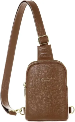 Small Sling Crossbody Backpack Shoulder for Women Men Leather Chest Pack Mini Handbag