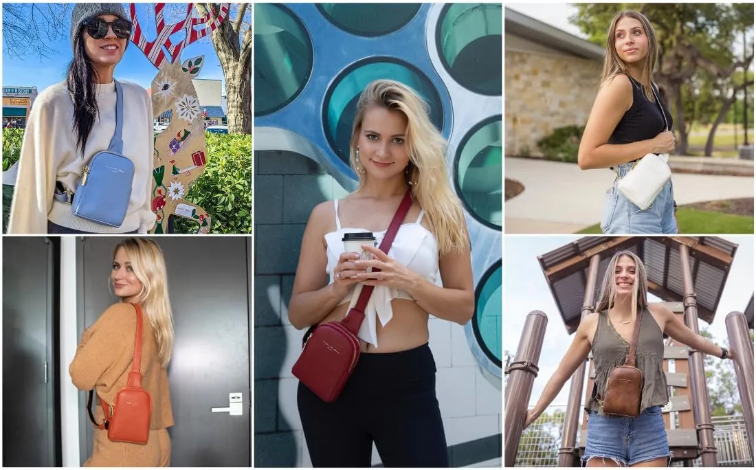 Small Sling Crossbody Backpack Shoulder for Women Men Leather Chest Pack Mini Handbag