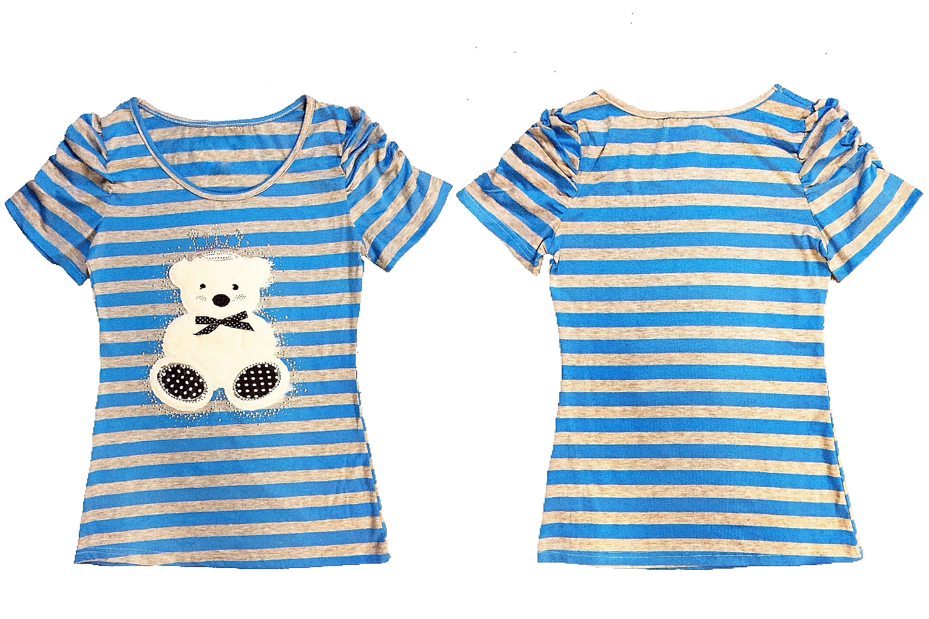 Striped Tank Tops & Shirts with Pearl Rhinestones
