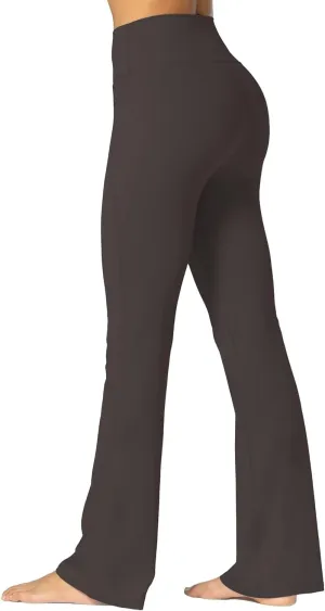 Sunzel Sunzfly Women's Mini Flare Leggings with Pockets High Waisted Tummy Control Yoga Pants Bootcut Workout Gym Casual