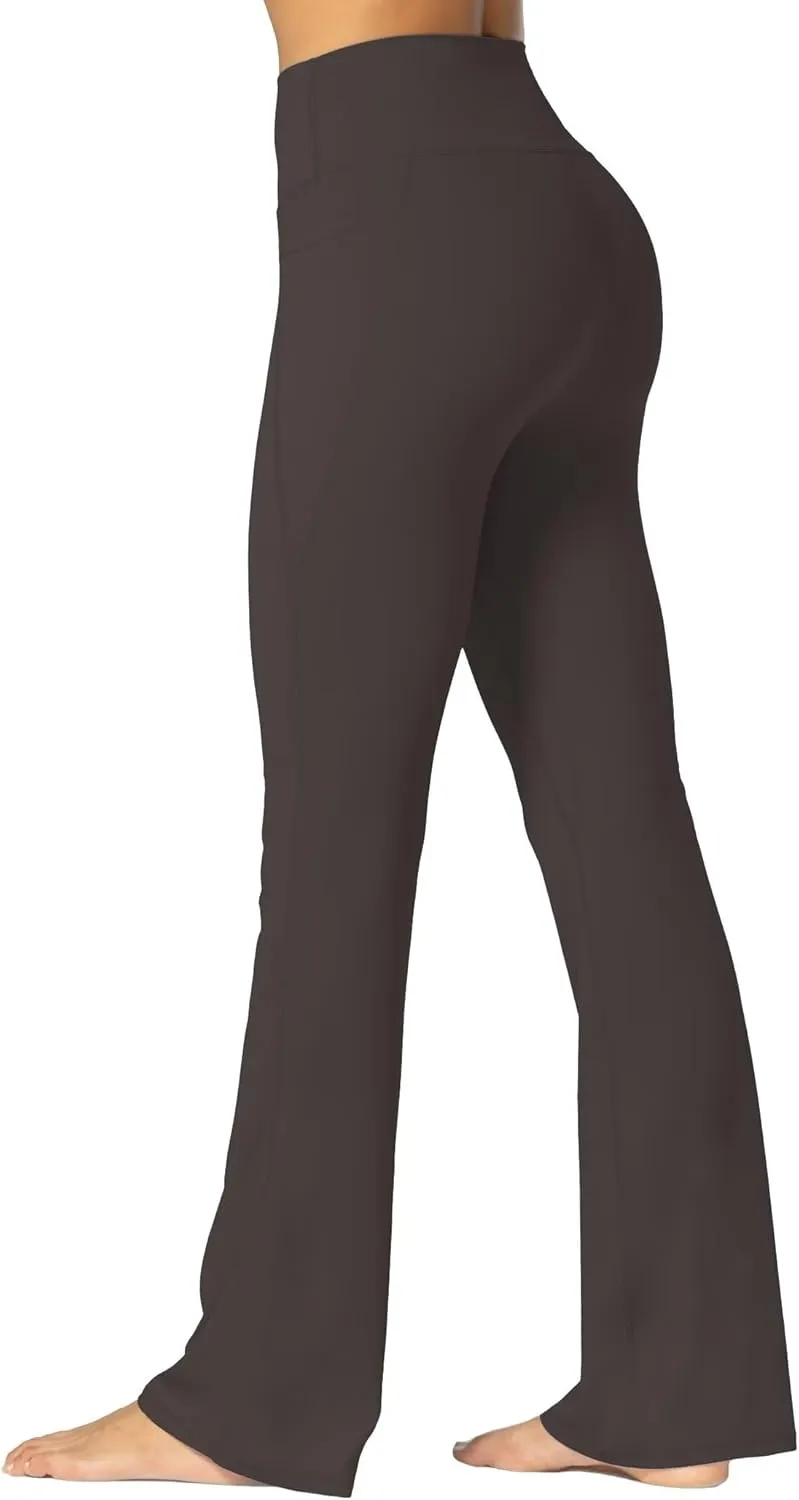 Sunzel Sunzfly Women's Mini Flare Leggings with Pockets High Waisted Tummy Control Yoga Pants Bootcut Workout Gym Casual