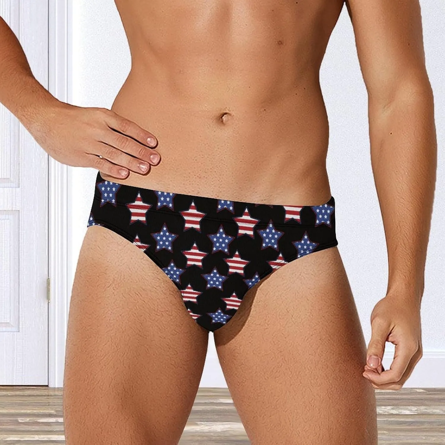 TAIZIYEAH American Flag Men's Swimwear Pants Swimming Trunk Board Shorts Swimsuits Beach