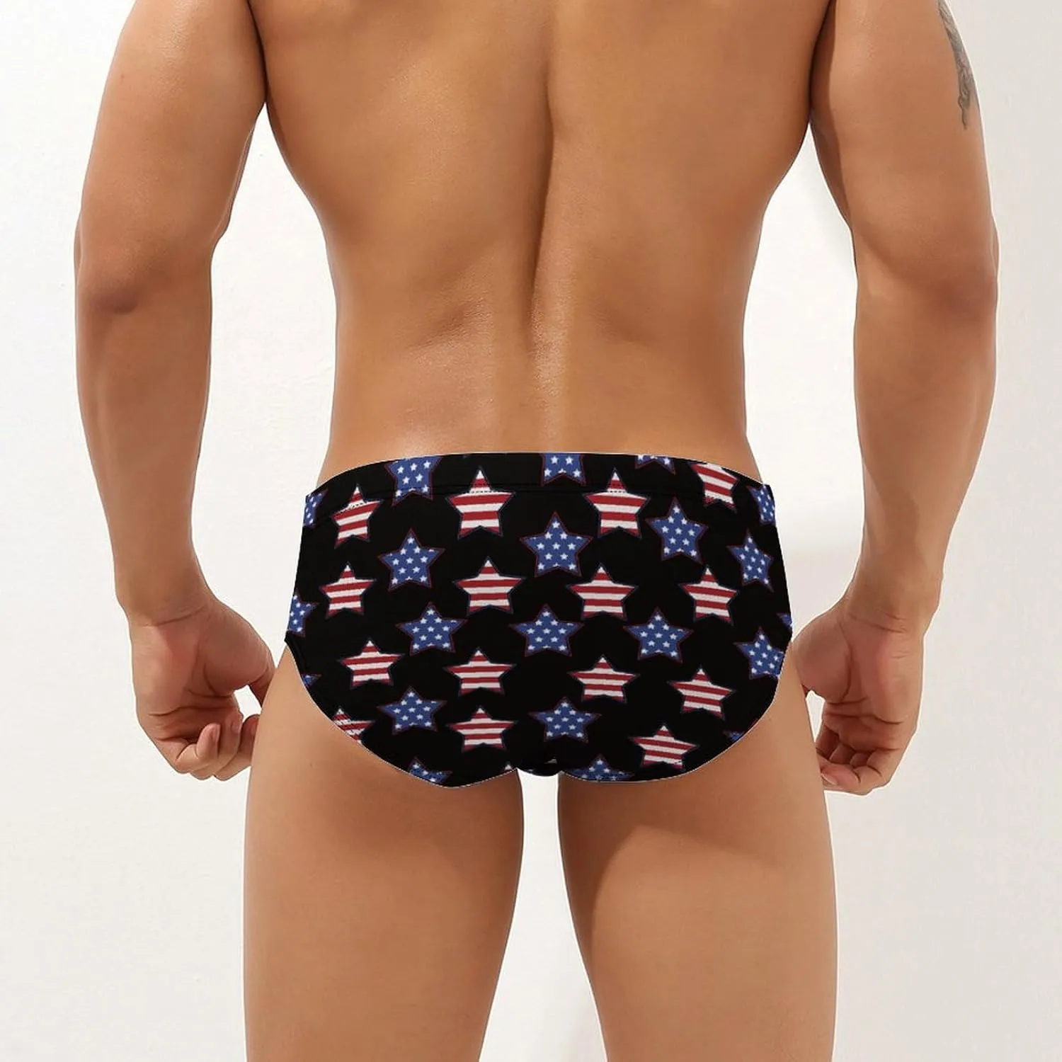 TAIZIYEAH American Flag Men's Swimwear Pants Swimming Trunk Board Shorts Swimsuits Beach