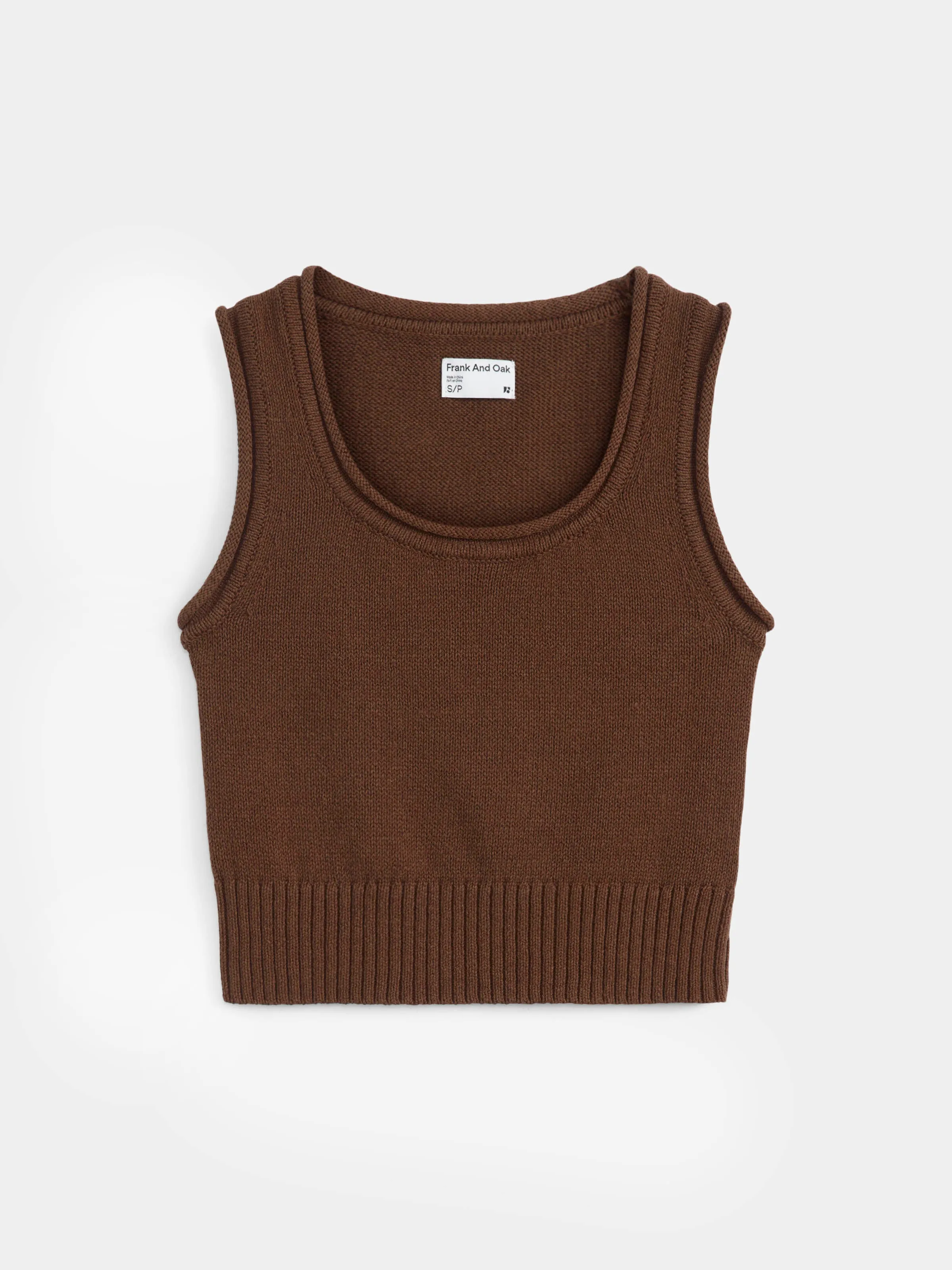 The Scoop Neck Sweater Vest in Chocolate Brown