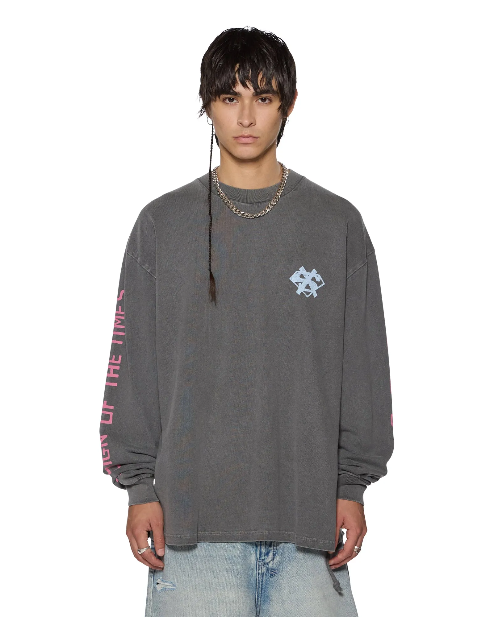 THE SIGN EKCESS LS TEE CHARCOAL