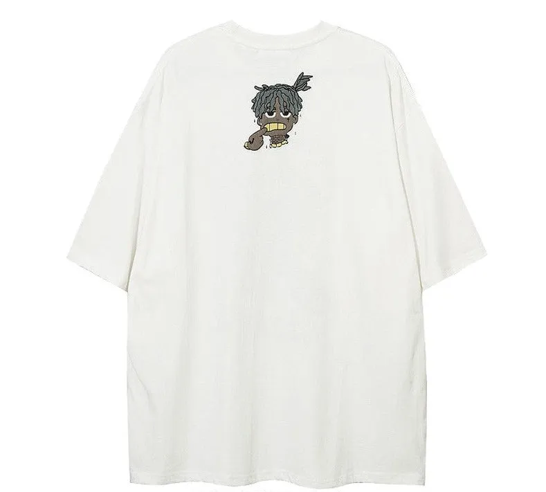 Unique T-shirt cartoon street oversized short-sleeved couple T-shirts