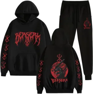 Unisex Berserks Anime 2PCS Hoodie 3D Printed Sweatshirt Long Sleeve Pullover Casual Sportswear Halloween Costume