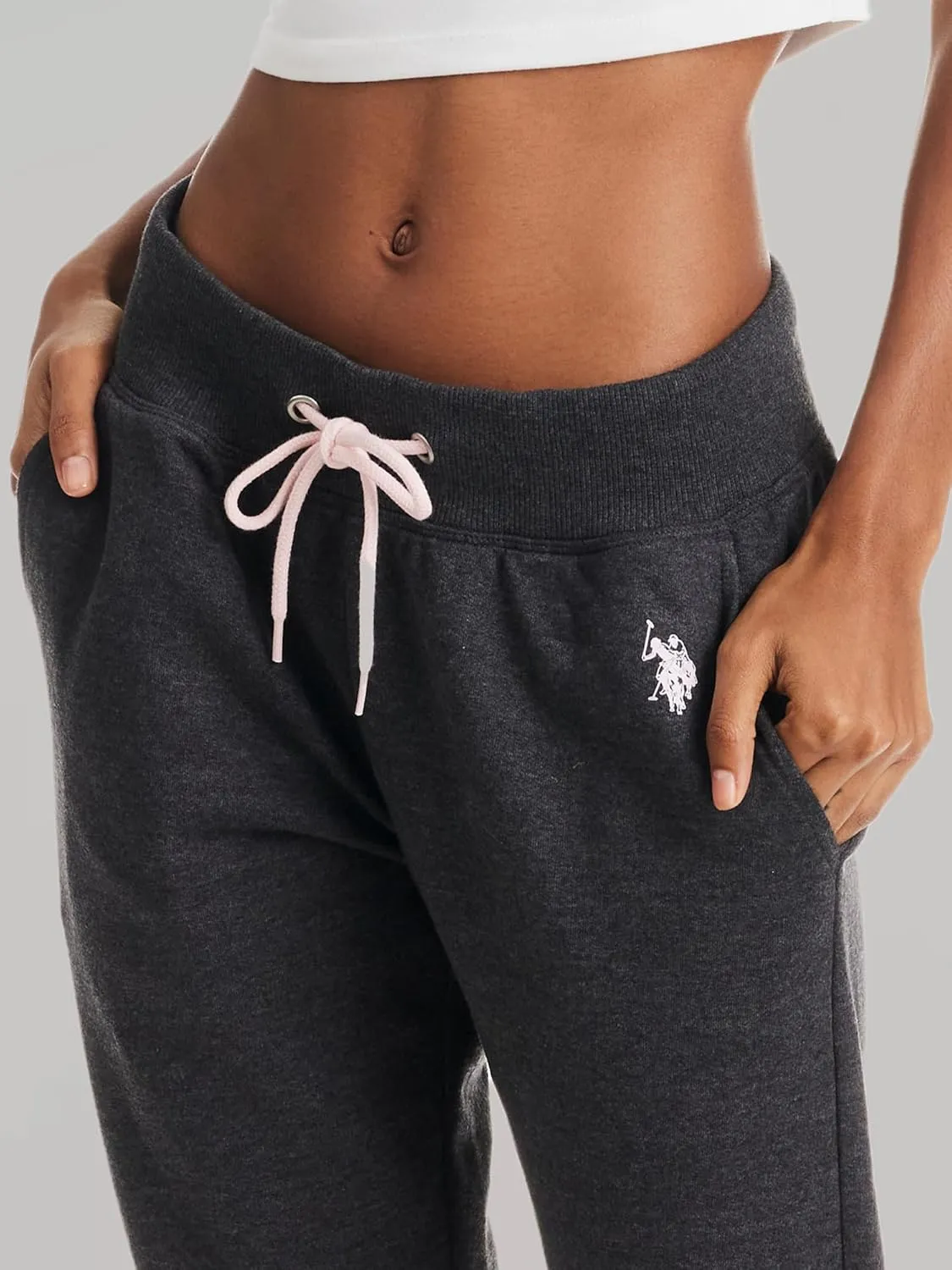 U.S. Polo Assn. Womens Sweatpants with Pockets, French Terry Womens Joggers or Wide Leg Sweats