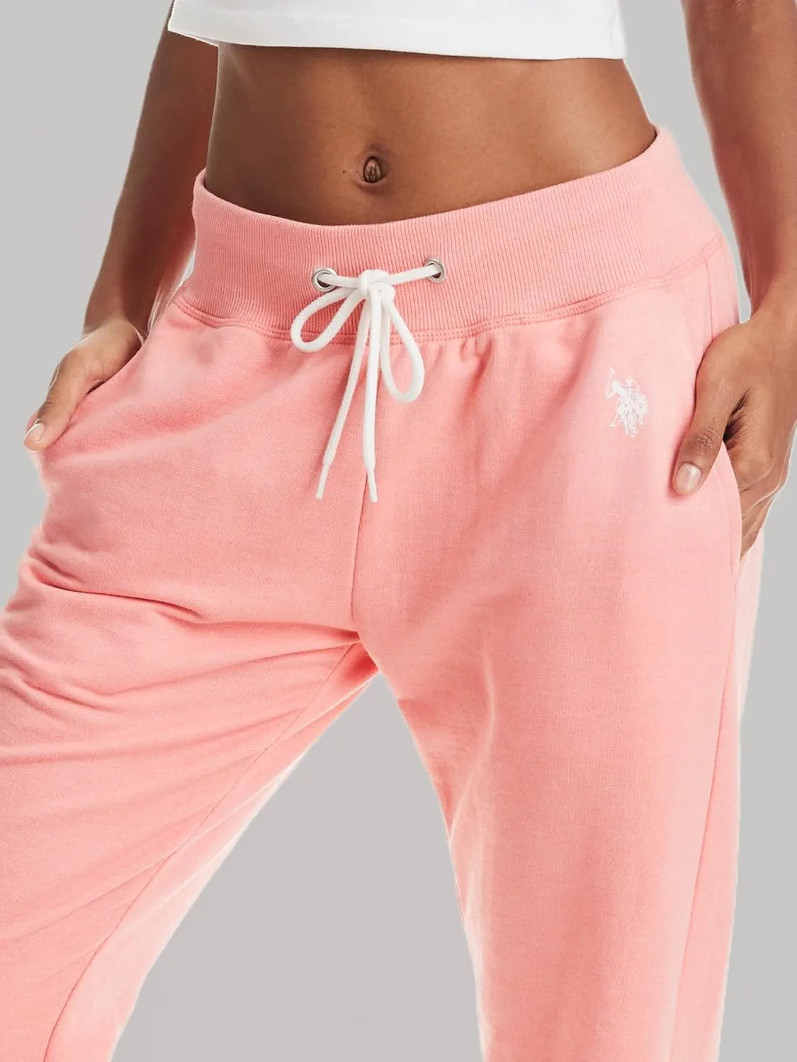 U.S. Polo Assn. Womens Sweatpants with Pockets, French Terry Womens Joggers or Wide Leg Sweats