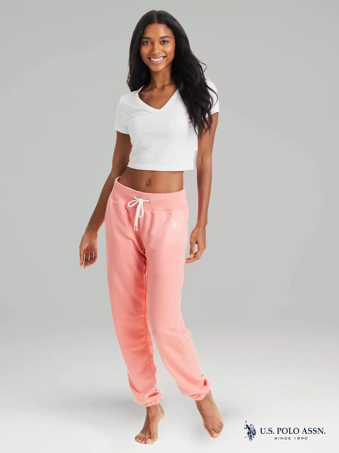 U.S. Polo Assn. Womens Sweatpants with Pockets, French Terry Womens Joggers or Wide Leg Sweats