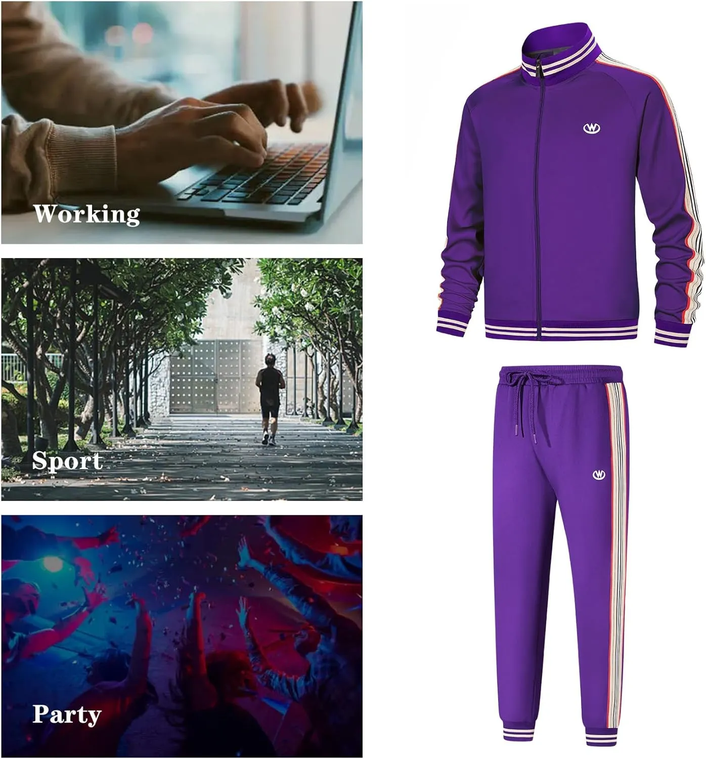 W JIANWANG Track Suits for Men Set Jogging Tracksuit Mens Sweatsuits Workout Running Sports Jogger Sweat Suits Outfits