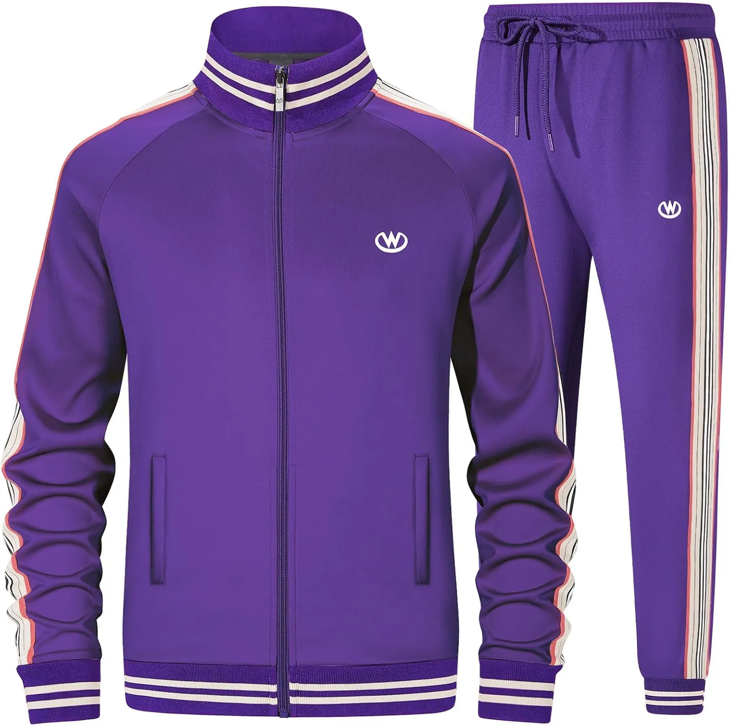 W JIANWANG Track Suits for Men Set Jogging Tracksuit Mens Sweatsuits Workout Running Sports Jogger Sweat Suits Outfits