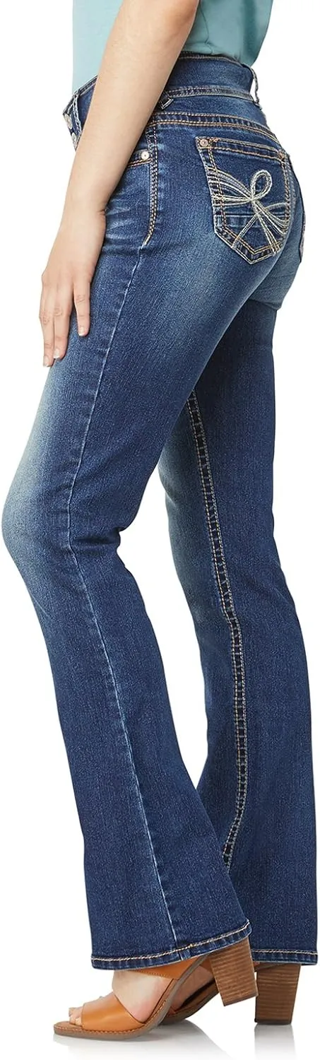 WallFlower Luscious Curvy Bootcut Jeans for Women Mid-Rise Insta Stretch Denim in Petite, Midsize, Plus Size, Juniors Jeans