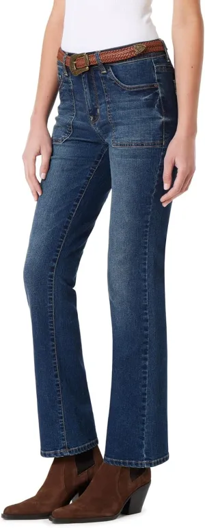 WallFlower Women's Legendary Slim Bootcut Mid-Rise Belted Insta Stretch Juniors Jeans (Standard and Plus)