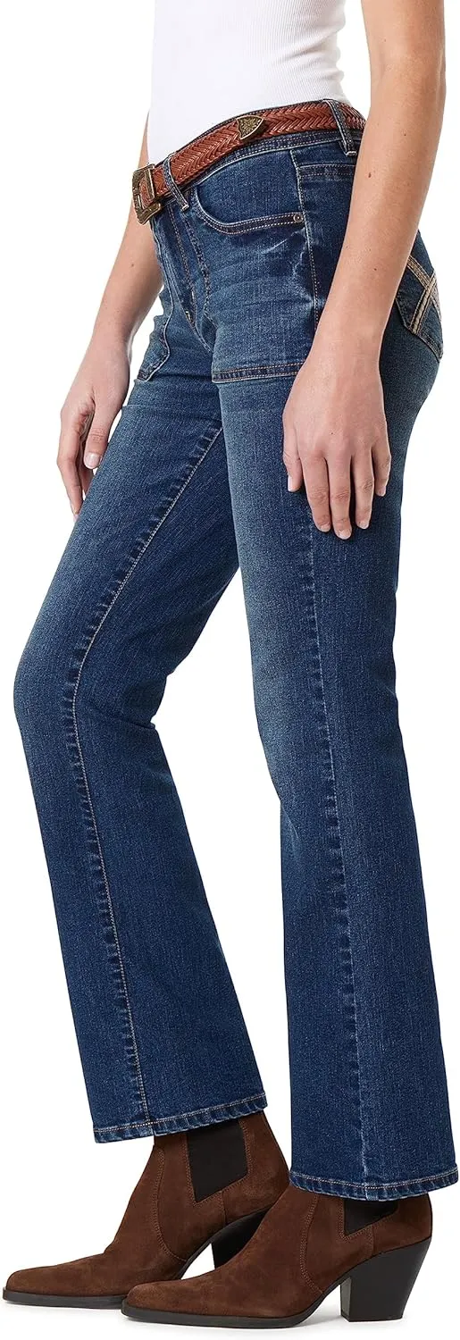 WallFlower Women's Legendary Slim Bootcut Mid-Rise Belted Insta Stretch Juniors Jeans (Standard and Plus)