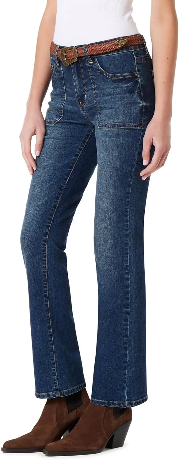 WallFlower Women's Legendary Slim Bootcut Mid-Rise Belted Insta Stretch Juniors Jeans (Standard and Plus)