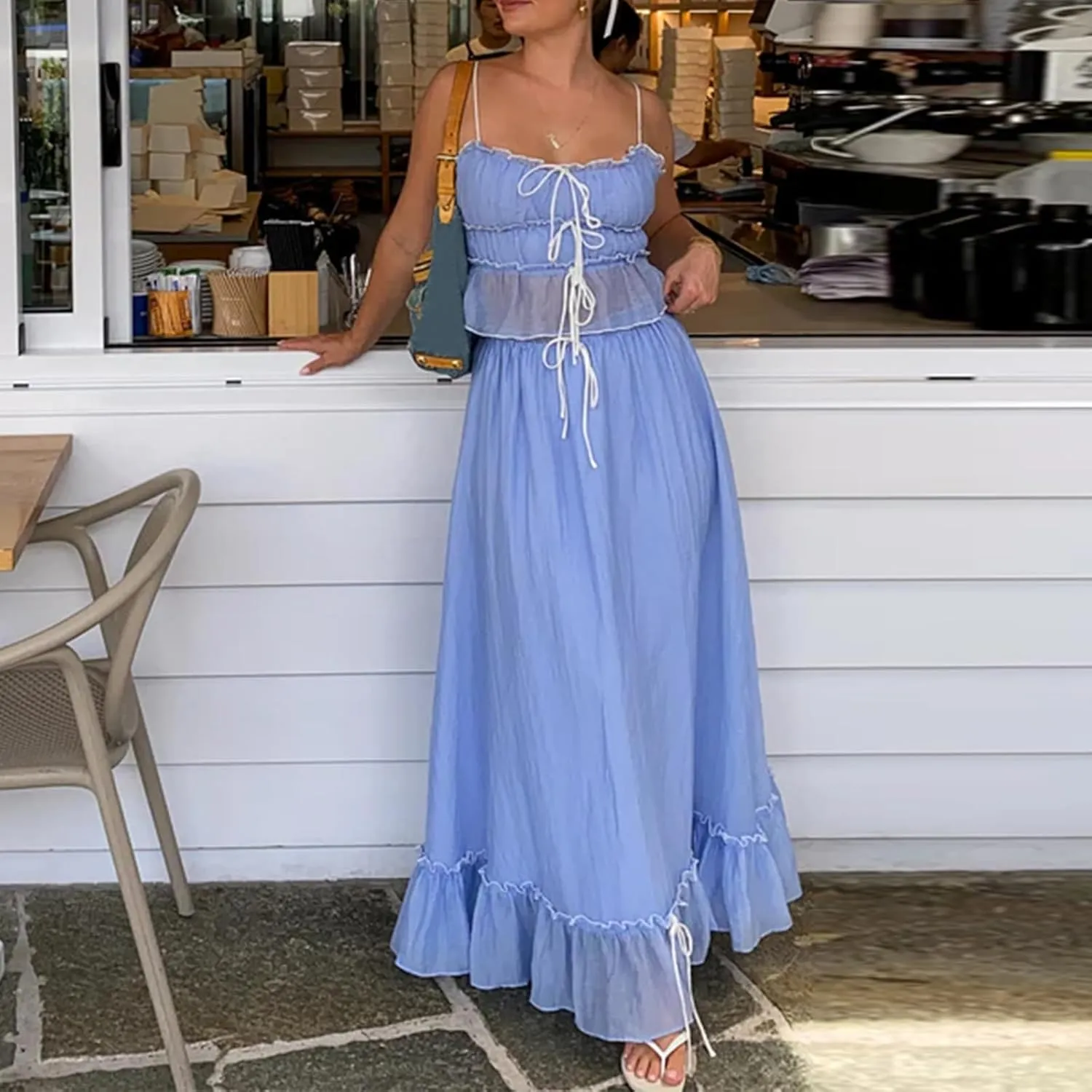 Women Y2k 2 Piece Maxi Skirt Set Floral Crop Top Bodycon Long Skirt Going Out Streetwear Outfits