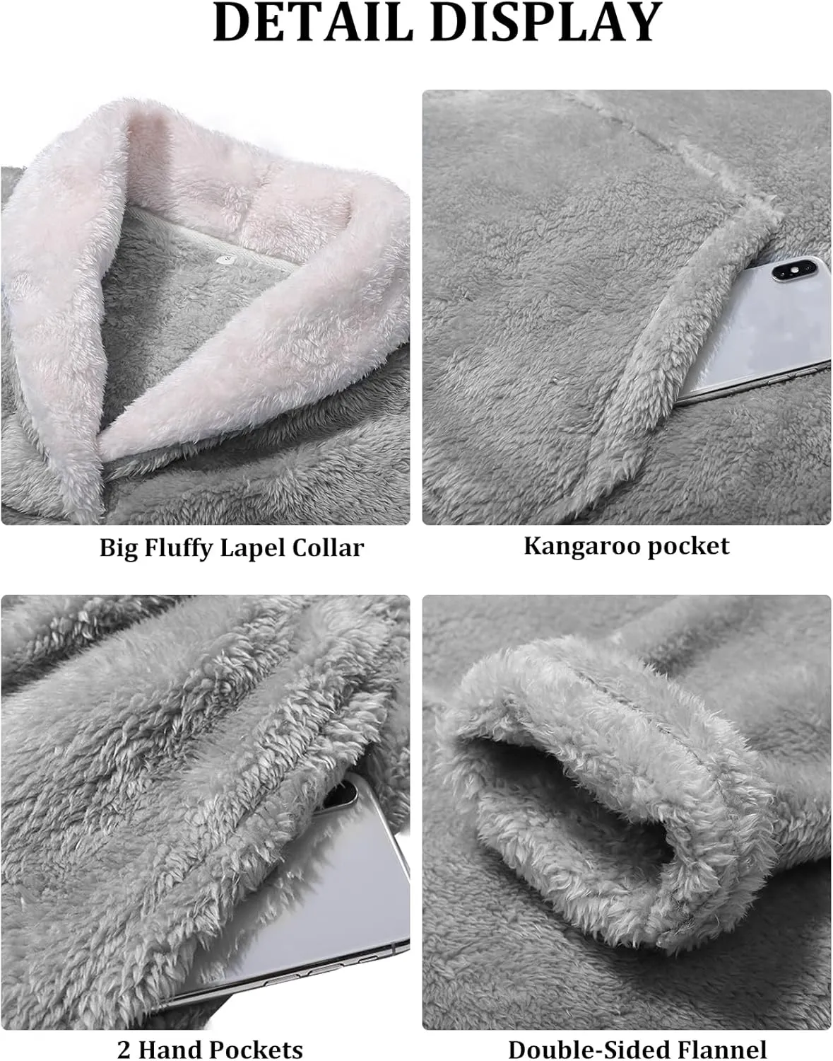 Women's Fluffy Pajamas Sets Fleece Loungewear Sleepwear Long Sleeve Pullover and Pants Set