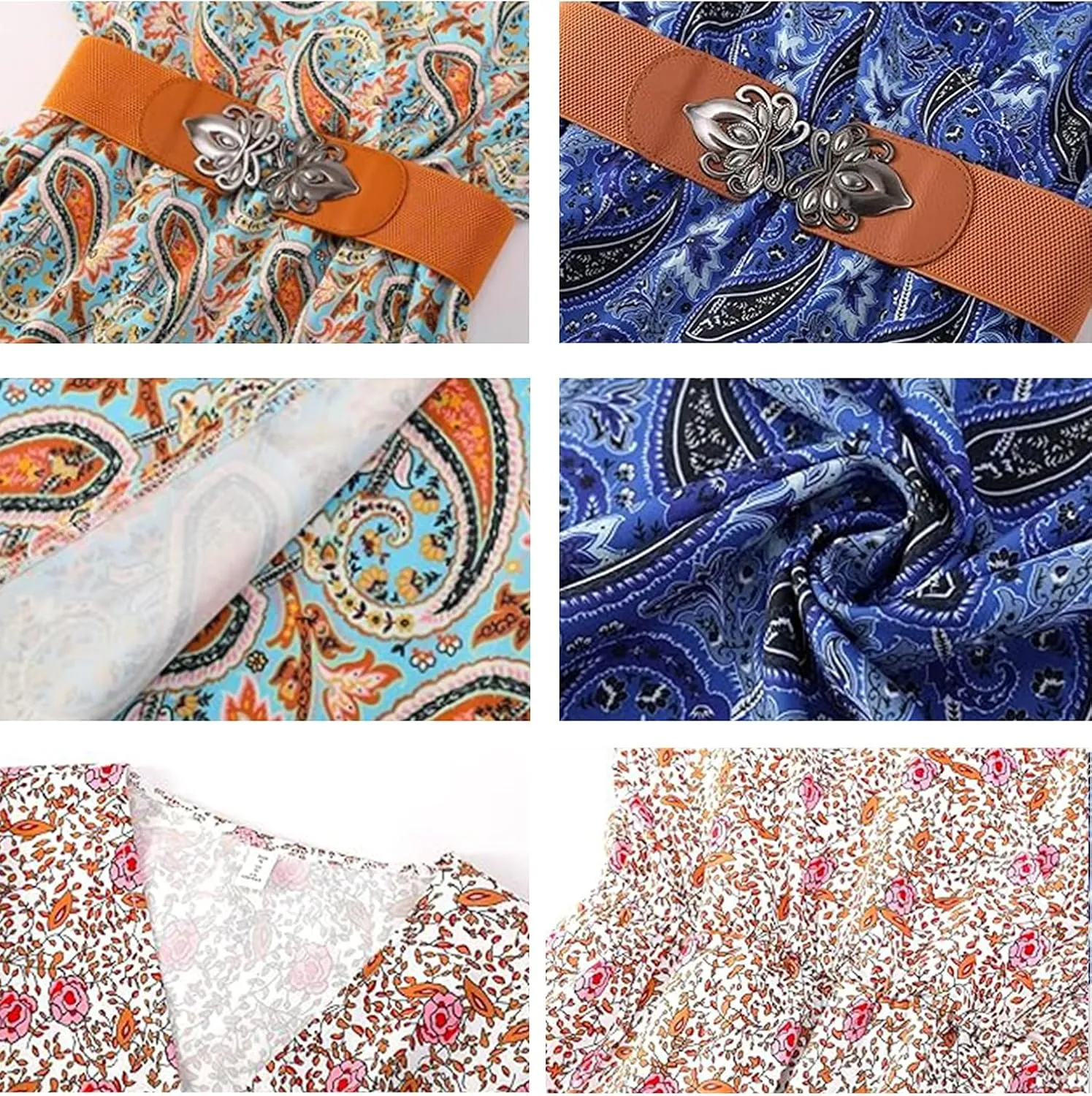 Woolicity Women's 2024 Floral Summer Dress Bohemian Maxi Dresses Wrap V Neck Belted Midi Long Sun Dresses