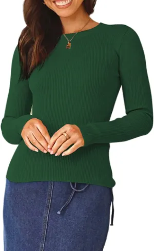 WOSALBA Womens Turtleneck Long Sleeve Ribbed Fall Pullover Sweater Winter Layer Thermal Underwear