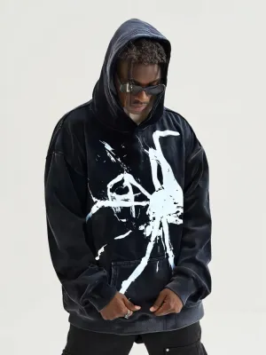Y2K Goth Hoodie Skull/Spider Print Streetwear Unisex Oversized Sweatshirt for Men Women Vintage Harajuku Fashion