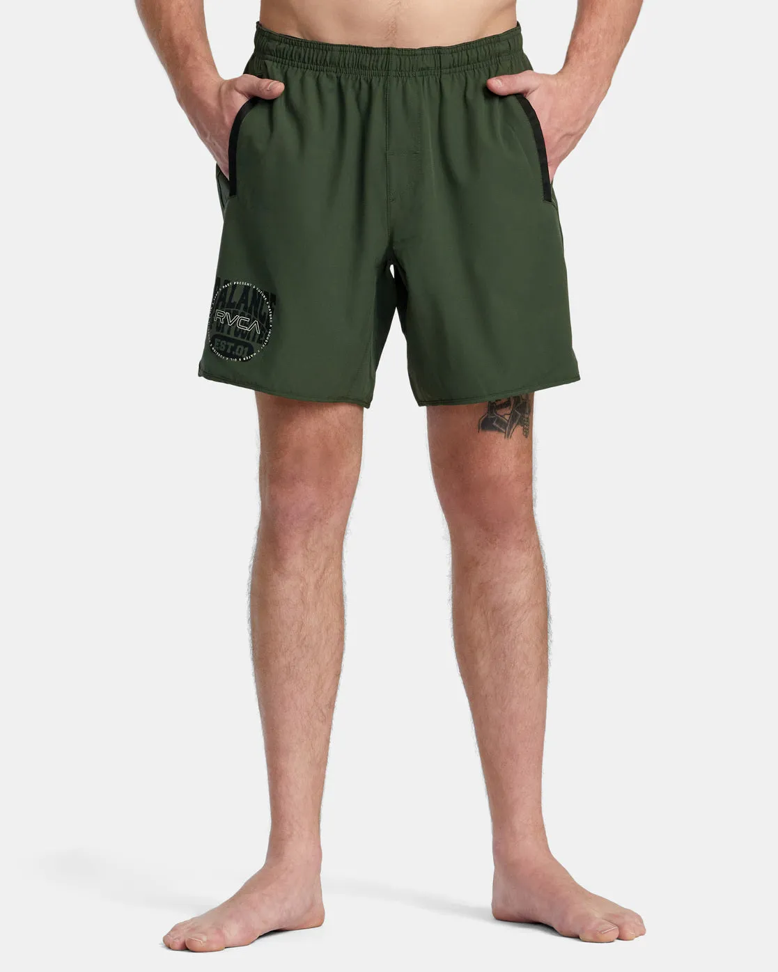 Yogger Stretch 17" Athletic Shorts - Dark Olive
